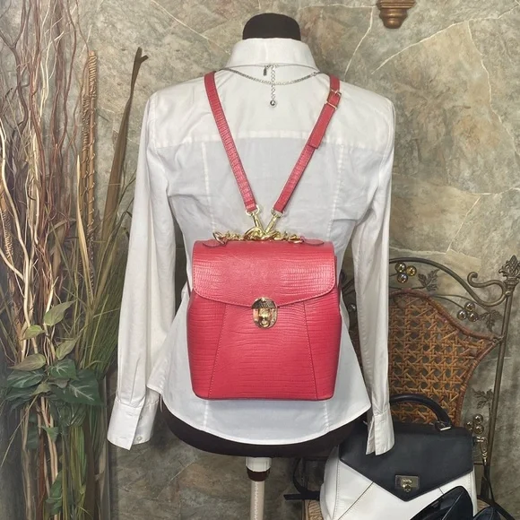 Divina firenze trilli backpack, Crossbody, satchel purse, convertible bag, pink - Picture 3 of 16